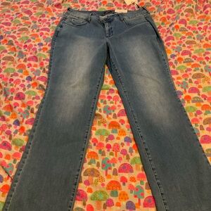 Plus-sized NYDJs in 16W, Style Straight Marilyn, Mid Blue Wash